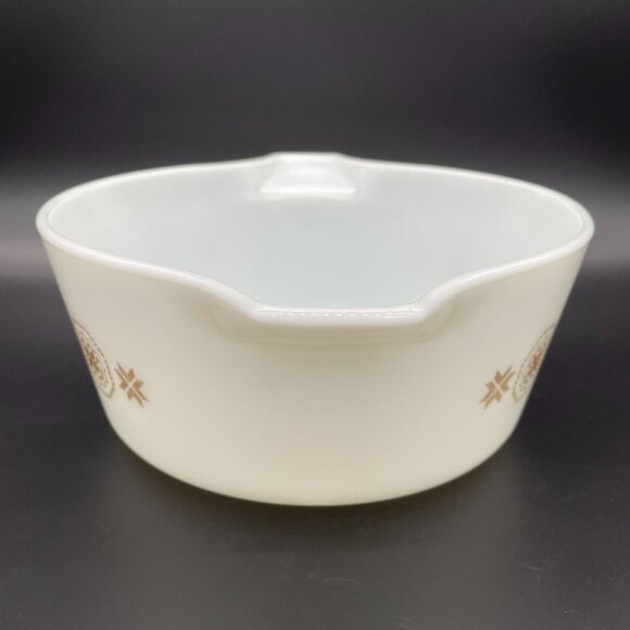 Vintage Pyrex Casserole Dish Town Country Snowflake Brown White 475-B 2.5 Quart - Picture 3 of 10